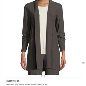Eileen Fisher Washable Crepe Kimono Jacket Rye NWT